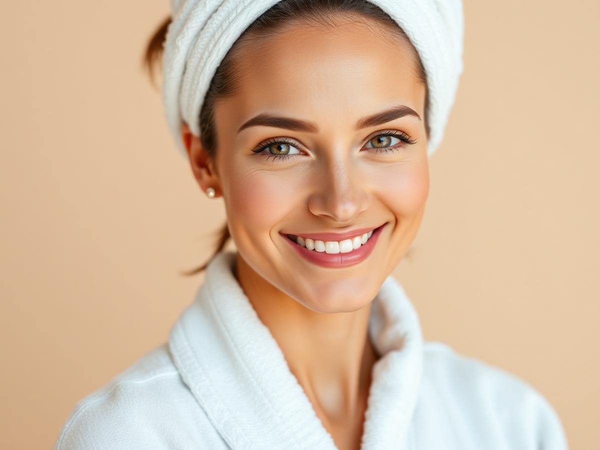 Cliente com pele saudável após protocolo facial